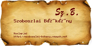 Szoboszlai Bökény névjegykártya